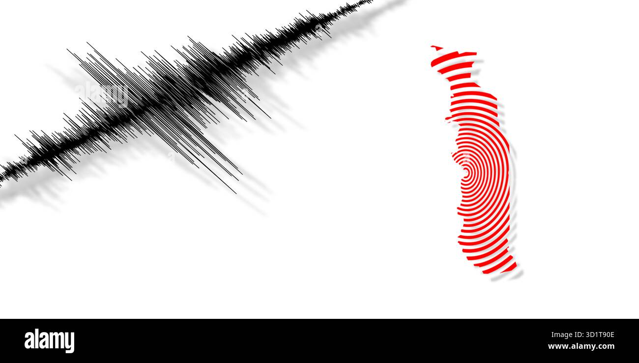 Activité sismique tremblement de terre Togo carte Banque D'Images