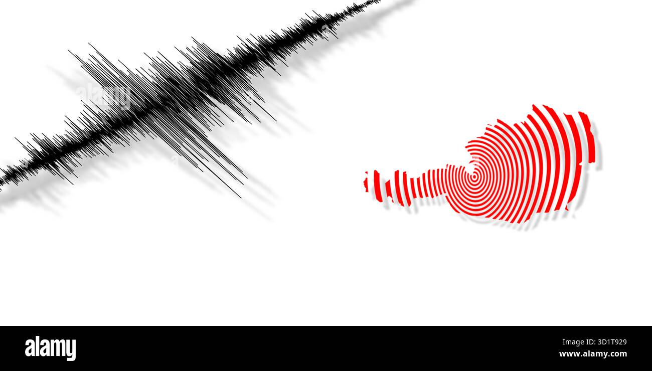 Activité sismique tremblement de terre carte Autriche Banque D'Images