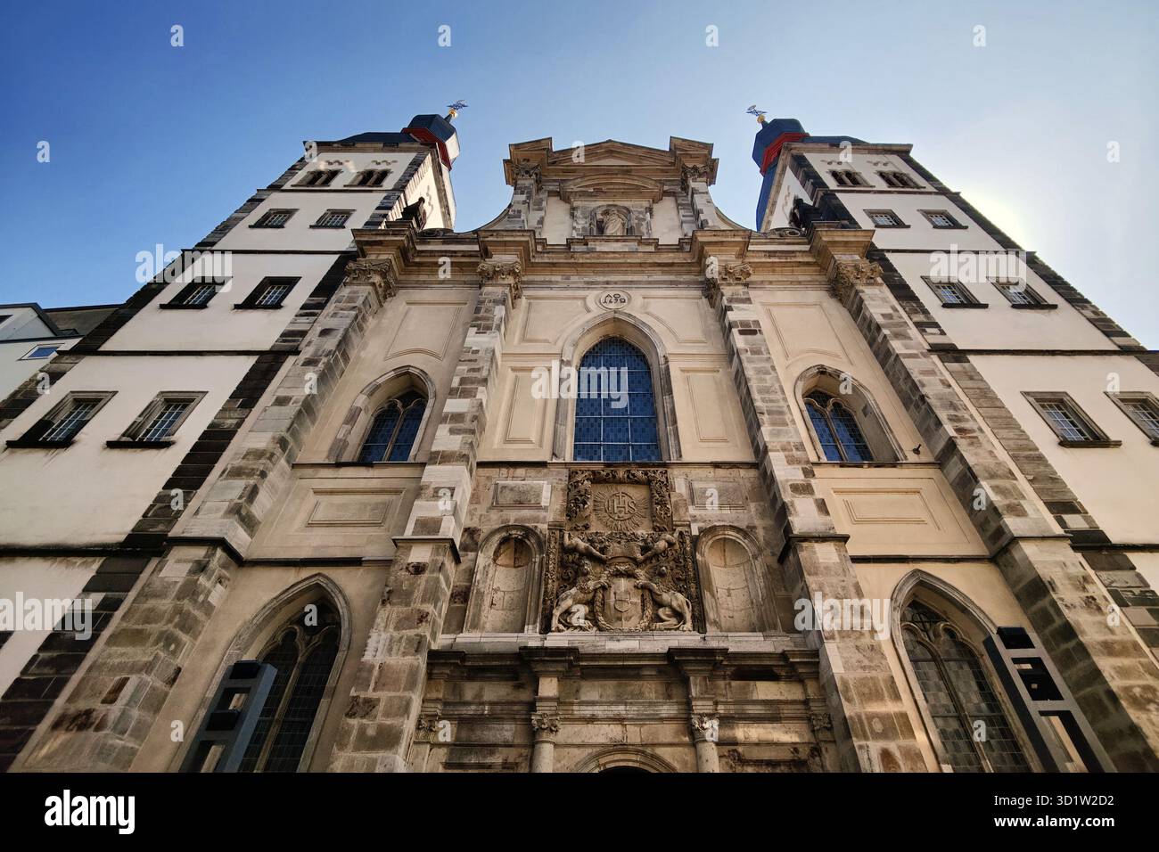 Nom de l'église Jésus vu de bas en haut, Bonngasse, Bonn, Allemagne, Europe Banque D'Images