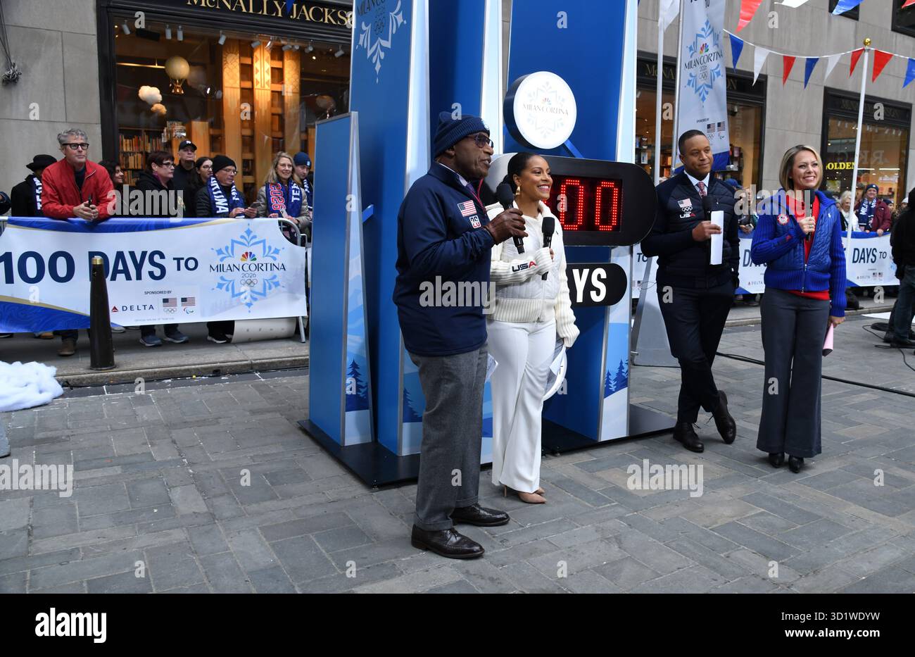 29 octobre 2025, New York, NY, États-Unis : Al Roker, Sheinelle Jones, Craig Melvin et Dylan Dreyer célèbrent 100 jours avant les Jeux Olympiques de Milan. Tenue au Rockefeller Plaza à New York. Photo image Press/Zuma Press 29 octobre 2025. (Crédit image : © photo image Press via ZUMA Press Wire) USAGE ÉDITORIAL SEULEMENT ! Non destiné à UN USAGE commercial ! Banque D'Images