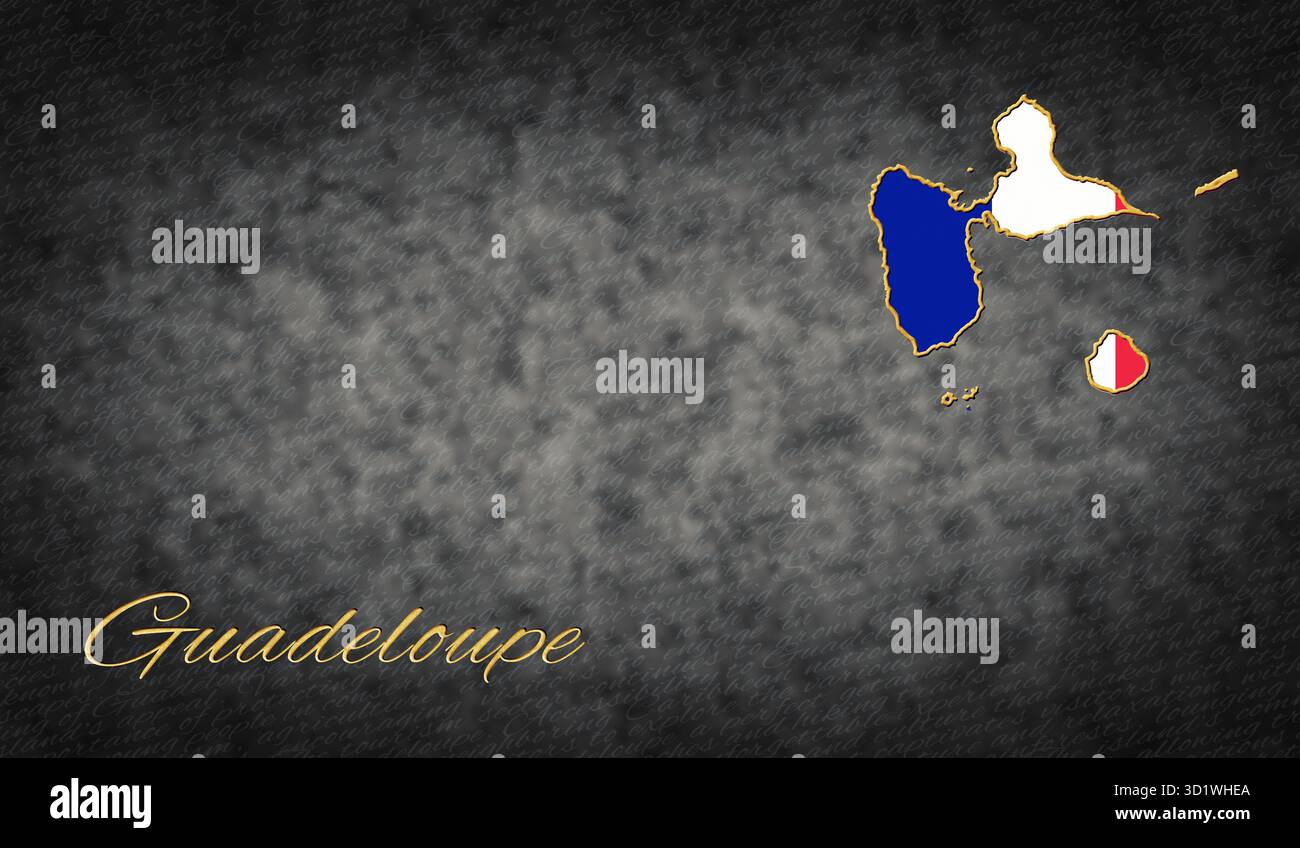 Guadeloupe symboles, carte de la Guadeloupe Banque D'Images