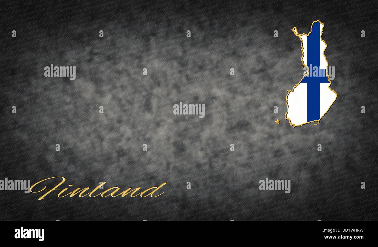 Symboles Finlande, carte de la Finlande Banque D'Images