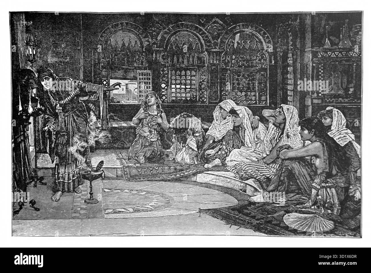 FIllustration du roi Salomon et de ses épouses et concubines (Rois) rom 1890 édition de la belle histoire joyaux d'or de la pensée religieuse par J Banque D'Images