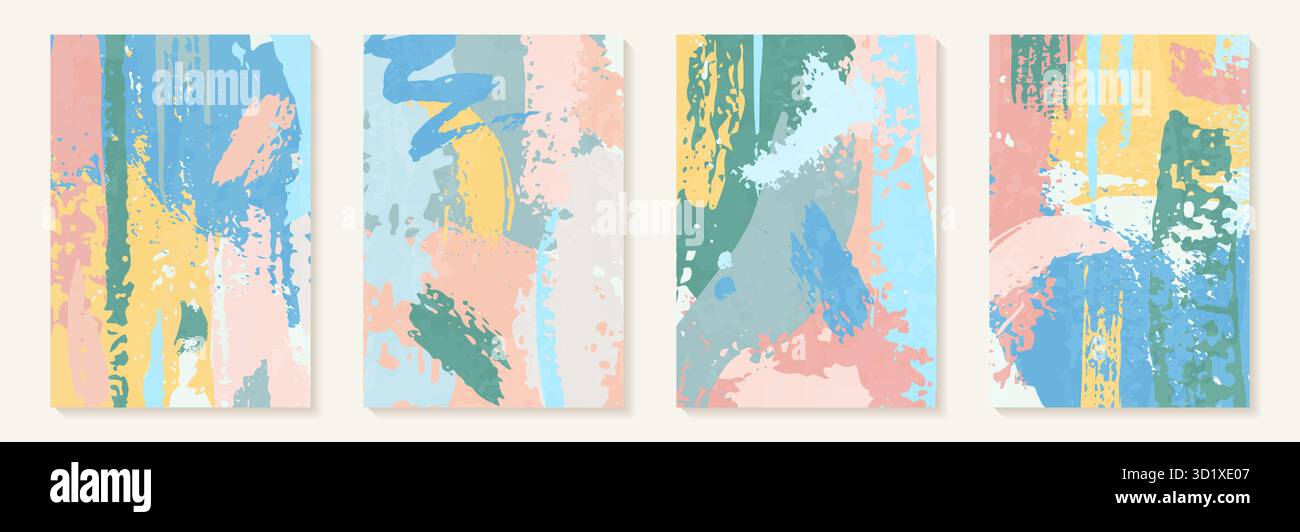 Fond d'art abstrait taches de cercle d'aquarelle, coup de pinceau d'aquarelle. Illustration d'aquarelle texturée colorée bleue, rose, verte, beige Illustration de Vecteur