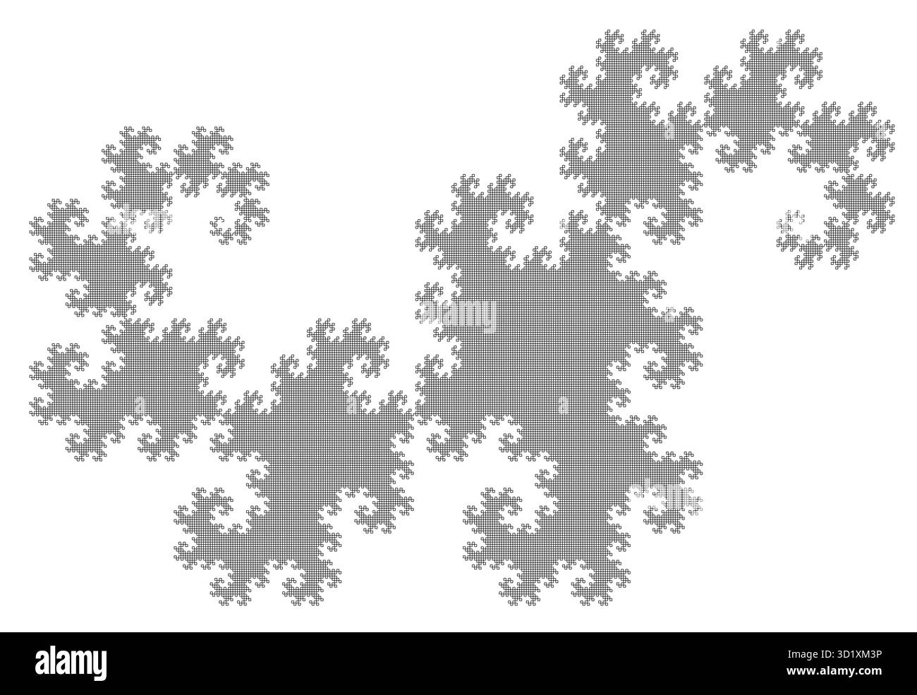 Motif fractal de courbe de dragon abstrait avec des formes géométriques idéales pour les mathématiques, la science ou la technologie et les projets de conception créative isolés sur l'illustration vectorielle de fond blanc Illustration de Vecteur