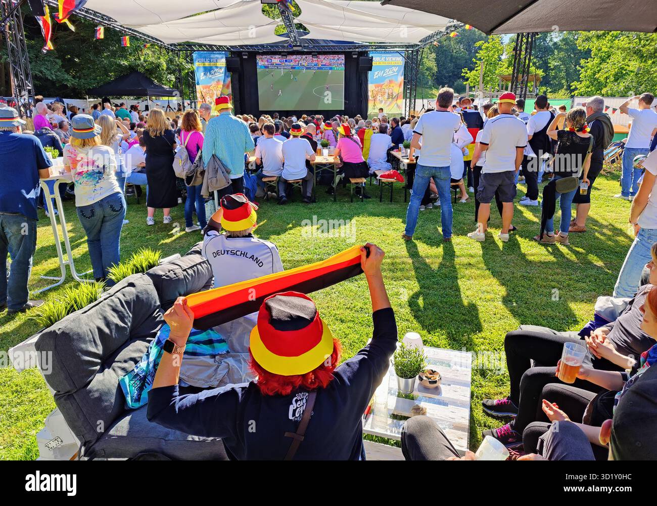 Visionnement public au Championnat d'Europe 2024, Witten, région de la Ruhr, Allemagne, Europe Banque D'Images