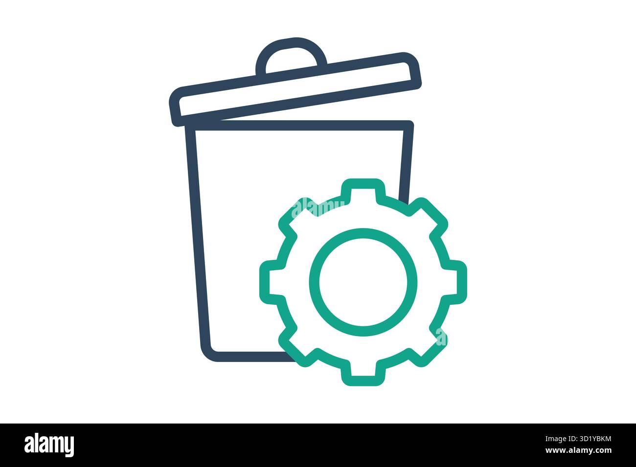 Icône de gestion des déchets. style d'icône de ligne. icône liée au développement durable. illustration vectorielle des éléments de recyclage Illustration de Vecteur