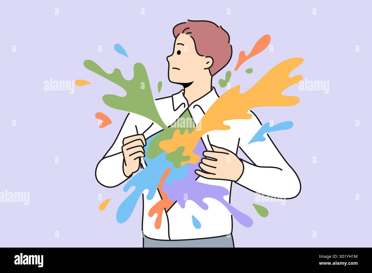 Femme d'affaires ouvert chemise libre de création d'idée et de projets. Concept de créativité dans les affaires et le bureau. Illustration vectorielle. Banque D'Images