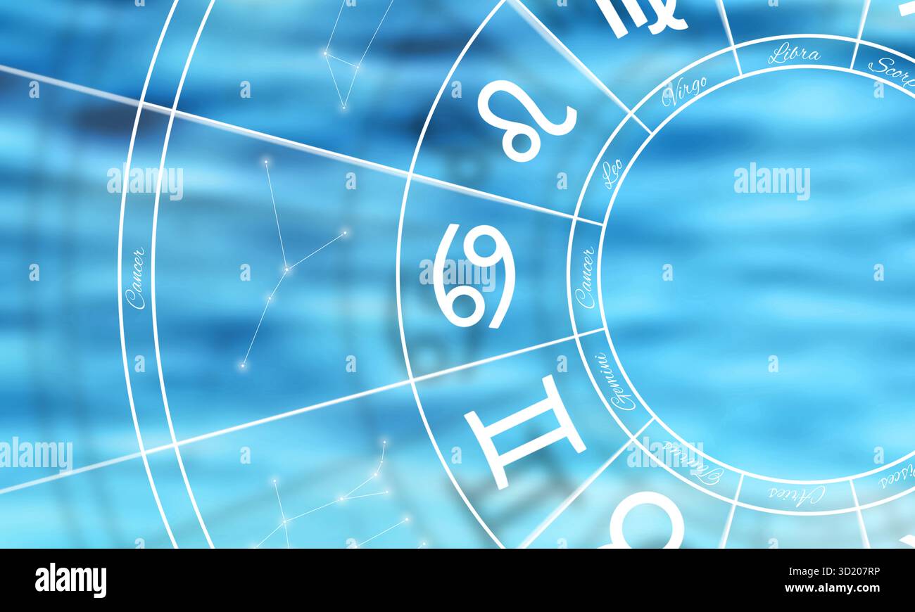 Signe du zodiaque du cancer, symbole astrologique Banque D'Images