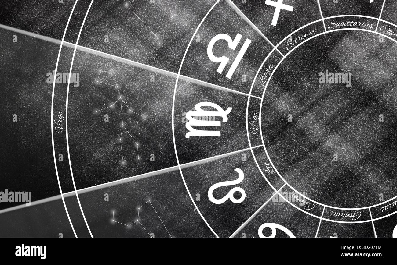 Signe du zodiaque Vierge, symbole astrologique Banque D'Images