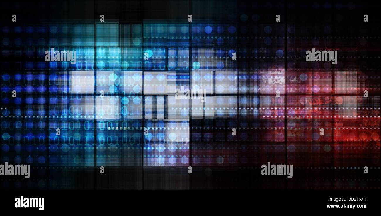 Flux de données quantiques dans le cadre de traitement informatique Banque D'Images