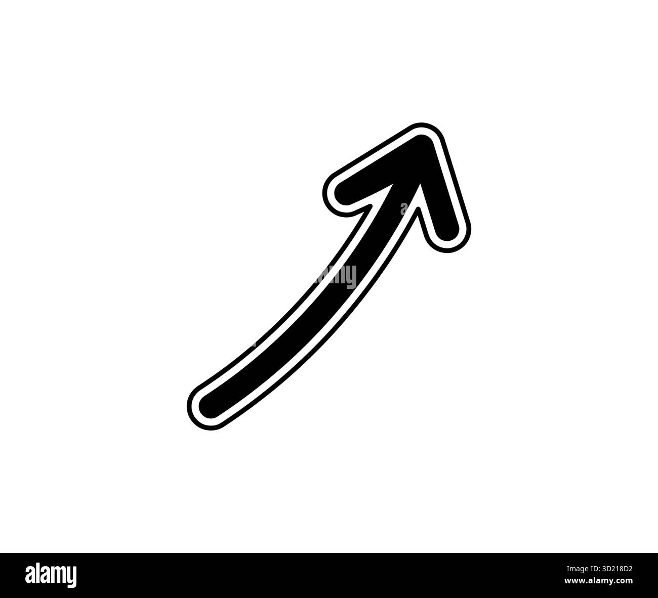 Symbole de flèche noire indiquant le signe de vecteur de direction vers le haut isolé sur fond blanc représentant le succès et le mouvement de progression de croissance Illustration de Vecteur