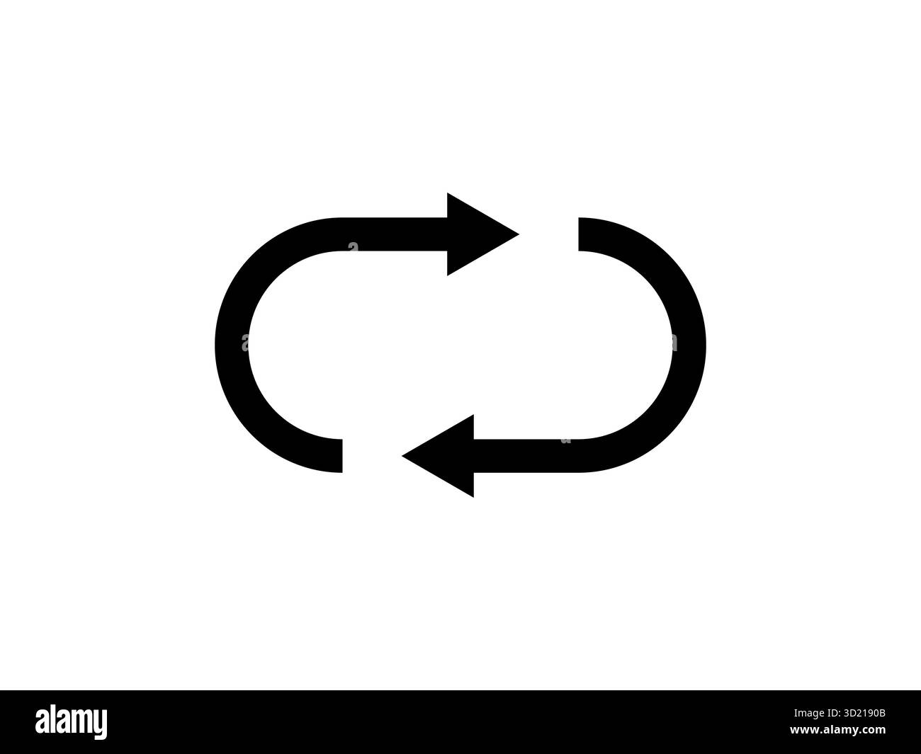 Symbole de flèche noire montrant le vecteur de concept d'échange de répétition de boucle ou de recyclage isolé sur fond blanc idéal pour la rotation de durabilité de cycle de processus Illustration de Vecteur