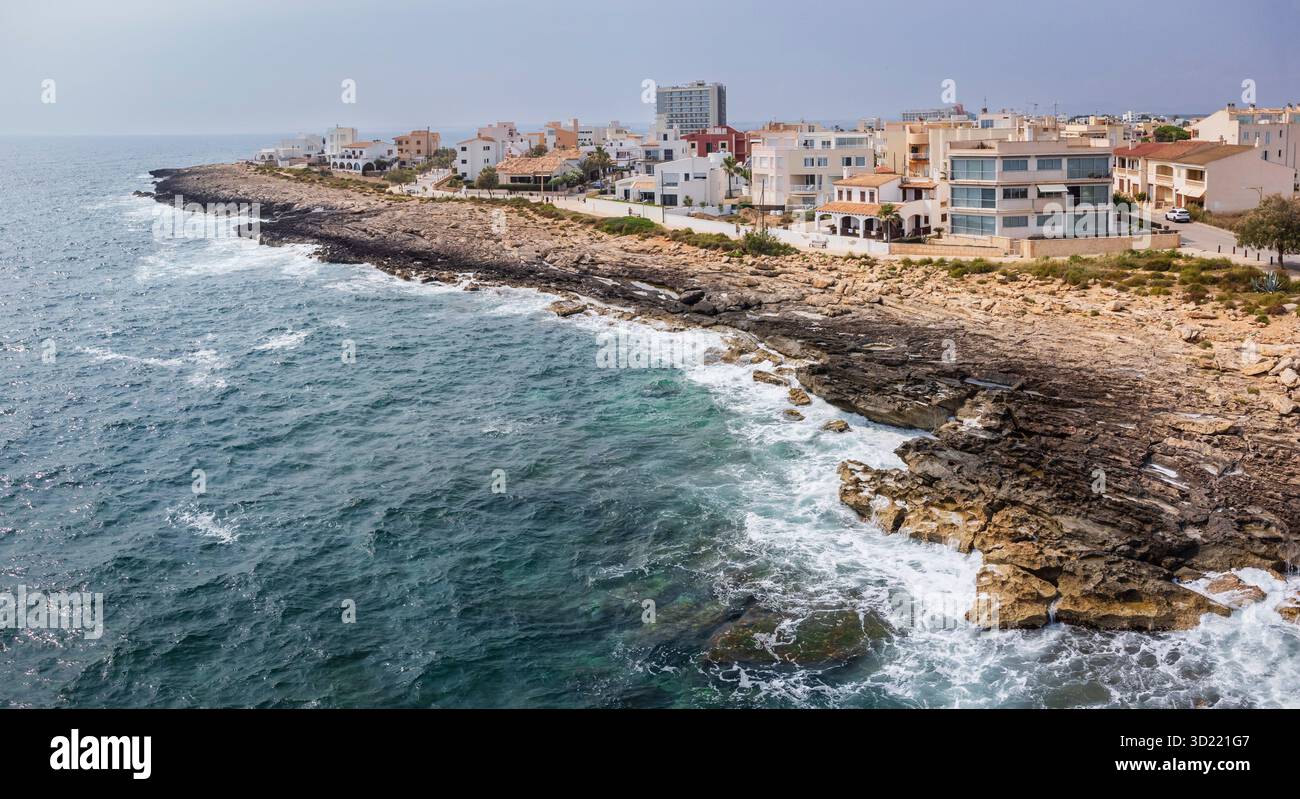 Colònia de Sant Jordi, municipalité de Las Salinas, Majorque, Îles Baléares, Espagne Banque D'Images