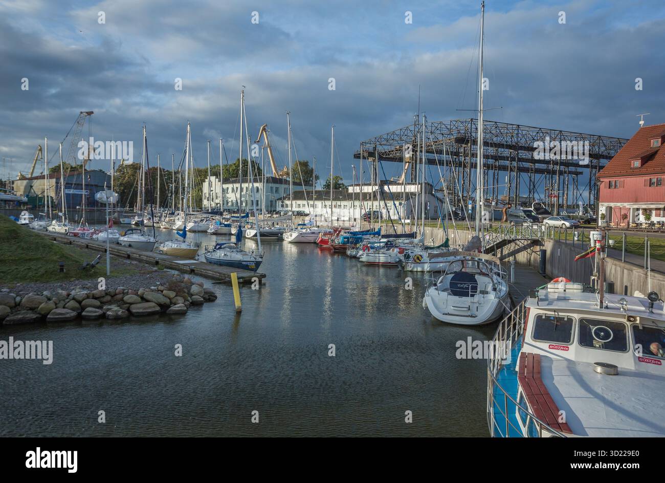 Marina à Klaipėda, Lituanie Banque D'Images