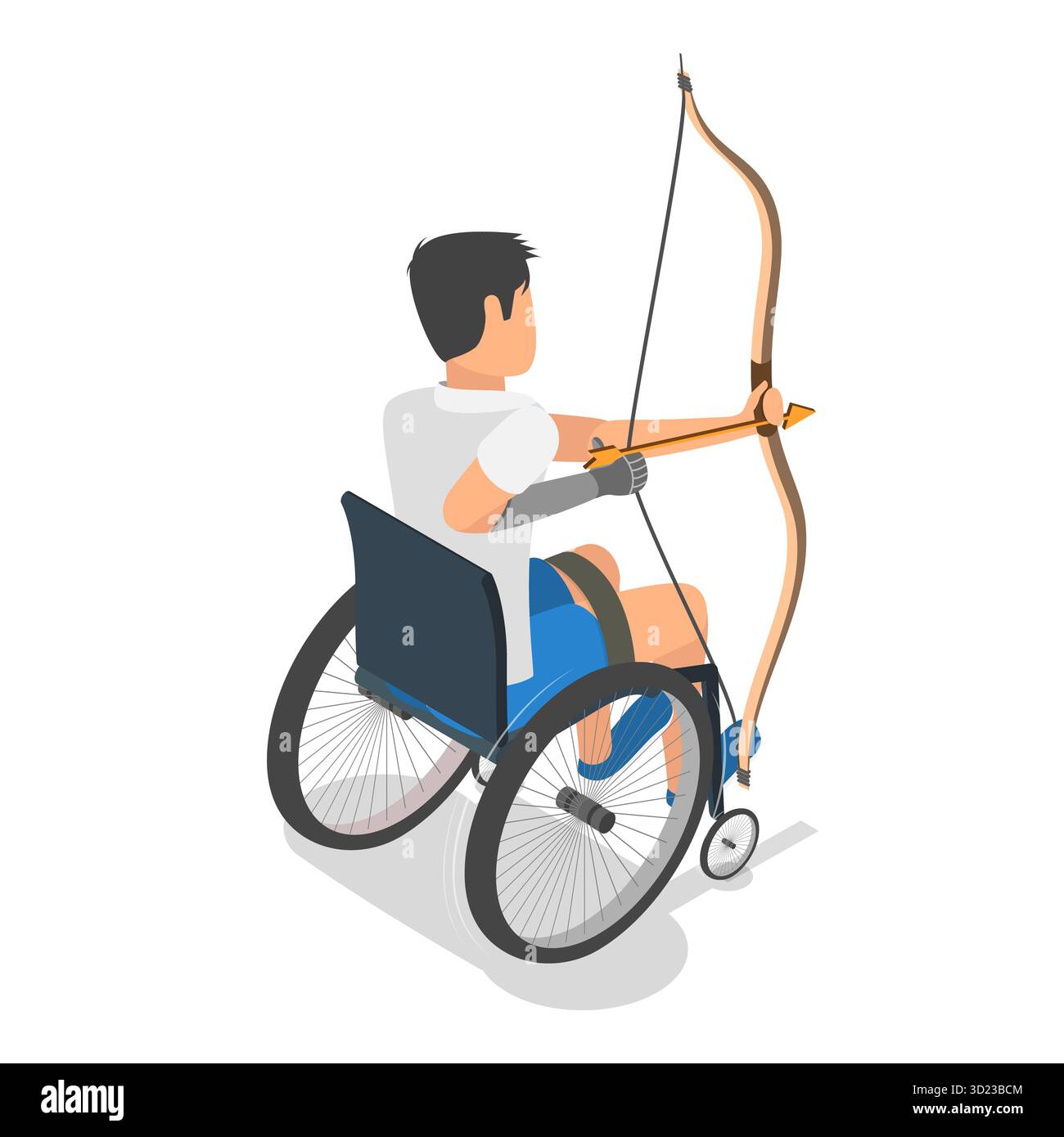 Ensemble plat isométrique 3D de sportifs handicapés, athlètes ayant des handicaps physiques. Point 2 Banque D'Images