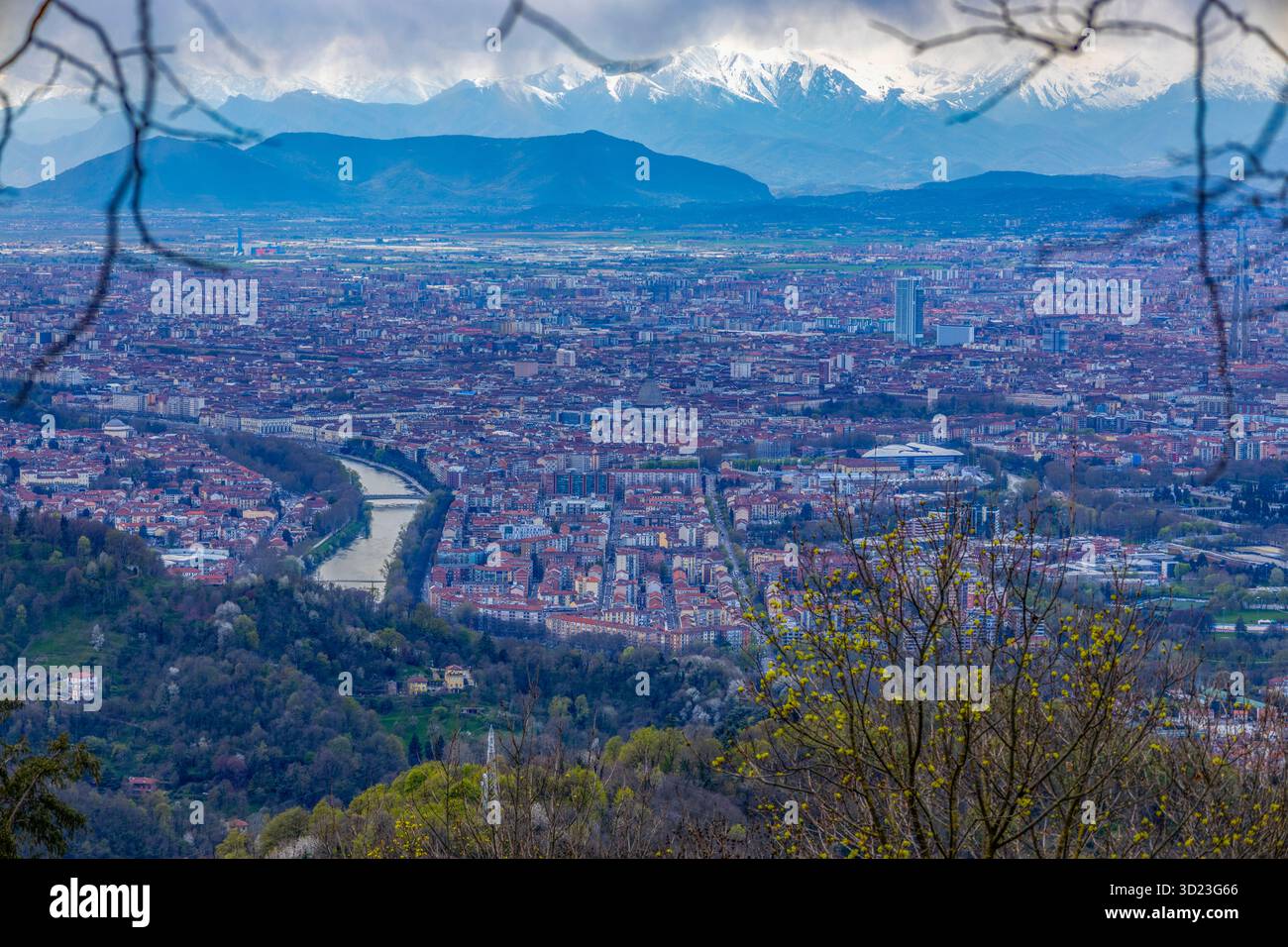 Vue aérienne de la ville de Turin, Piémont, Italie Banque D'Images