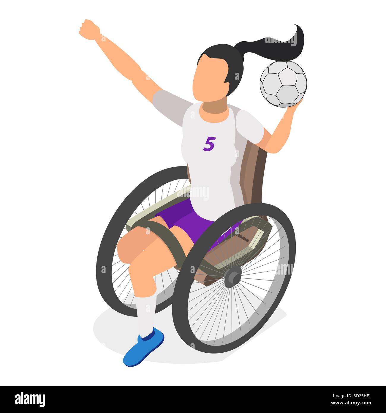 Ensemble plat isométrique 3D de sportifs handicapés, athlètes ayant des handicaps physiques. Point 4 Banque D'Images