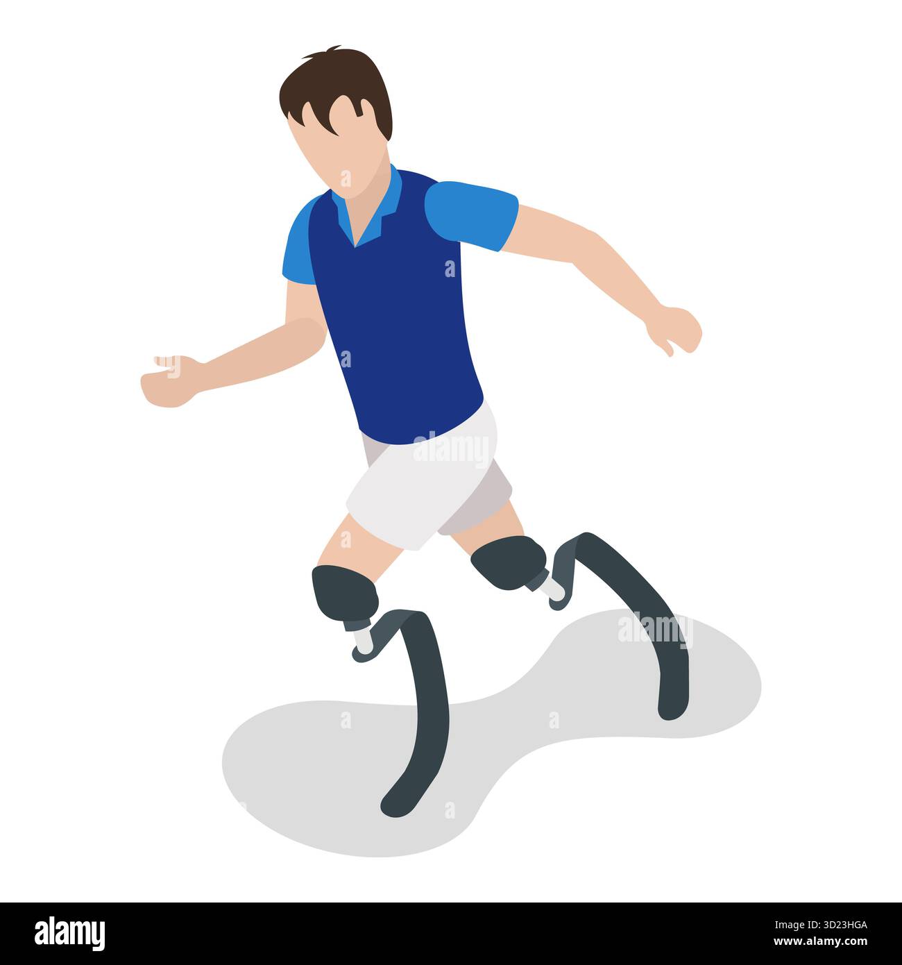 Ensemble plat isométrique 3D de sportifs handicapés, athlètes ayant des handicaps physiques. Point 3 Banque D'Images