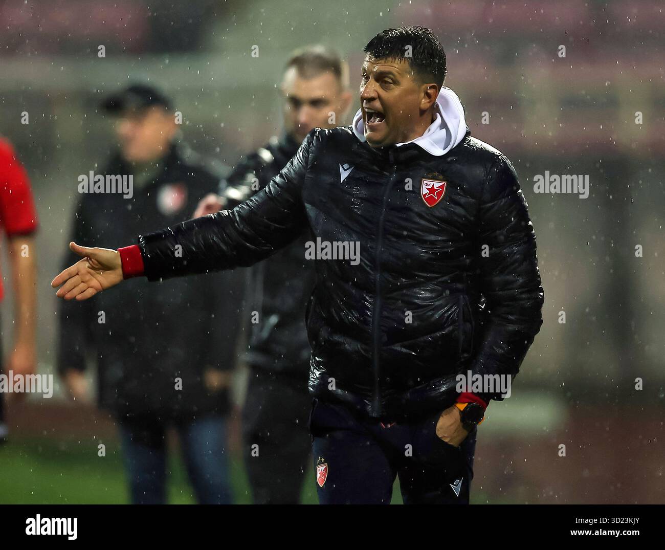 Nis, Serbie. 26 octobre 2025. L'entraîneur-chef de Crvena Zvezda, Vladan Milojevic, lors d'un match de football de la Superligue serbe opposant Crvena Zvezda (Red Star) A. Banque D'Images