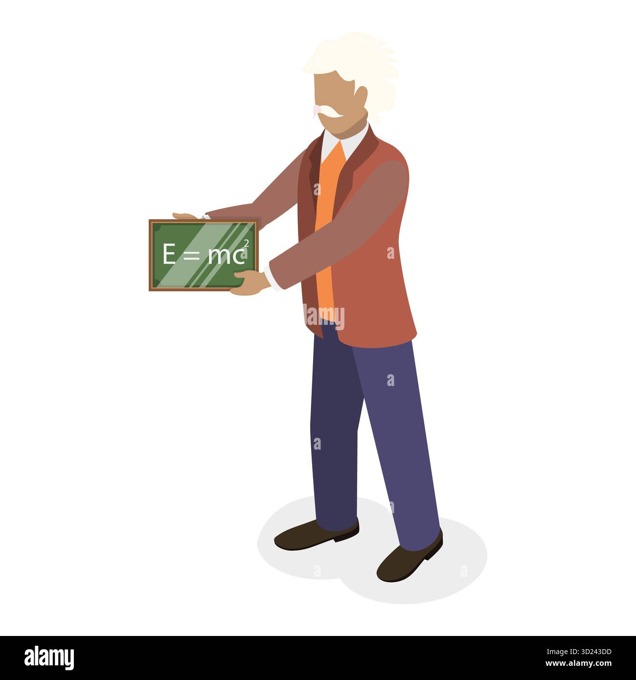 Ensemble plat isométrique 3D de grands scientifiques, personne célèbre dans la science. Point 1 Banque D'Images