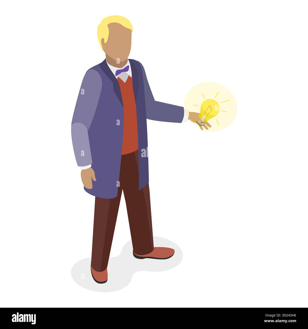 Ensemble plat isométrique 3D de grands scientifiques, personne célèbre dans la science. Point 3 Banque D'Images