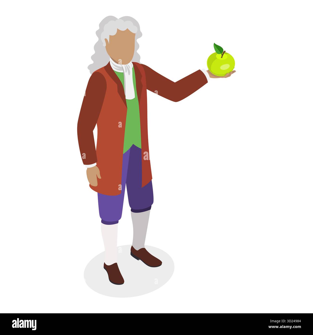 Ensemble plat isométrique 3D de grands scientifiques, personne célèbre dans la science. Point 4 Banque D'Images