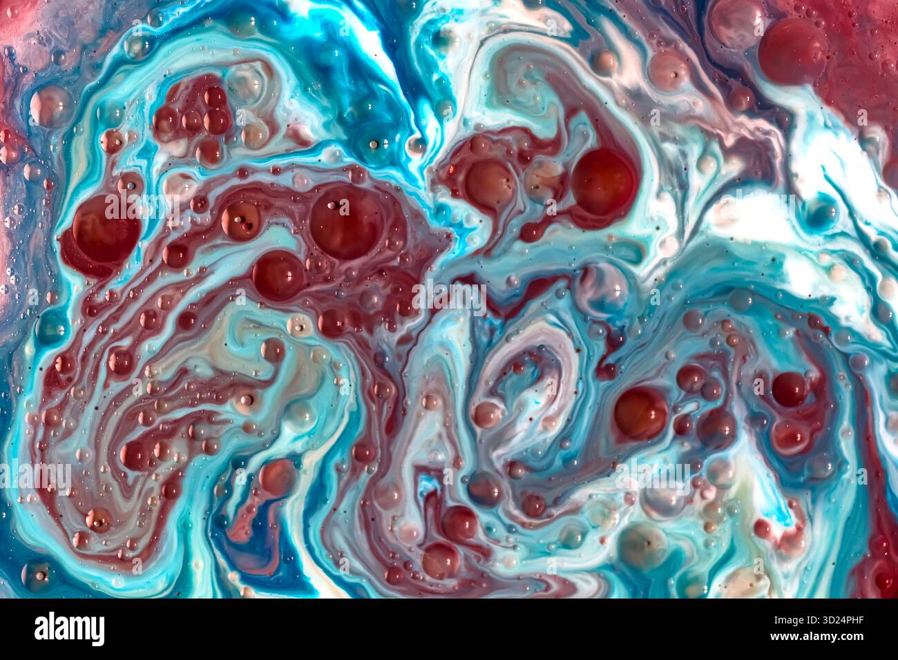 Fond psychédélique abstrait. Encre dans un liquide multicolore. Gouttes de peinture colorées se mélangeant dans l'eau. Rivière de liquide. Peinture colorée. Pho de haute qualité Banque D'Images