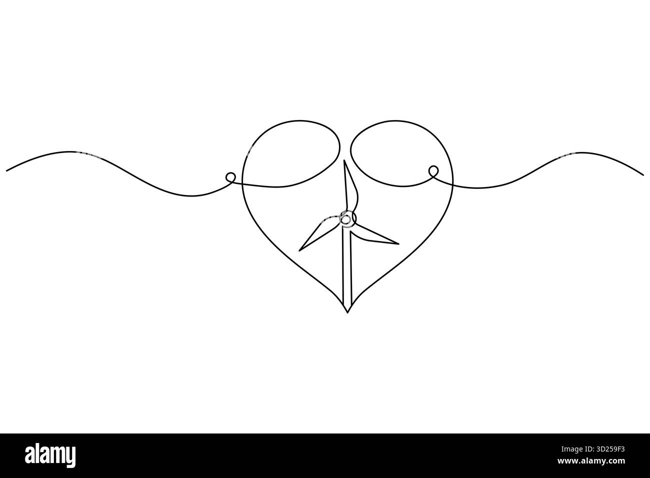 Icône d'éolienne dessin continu d'une ligne illustration vectorielle de style minimaliste Illustration de Vecteur