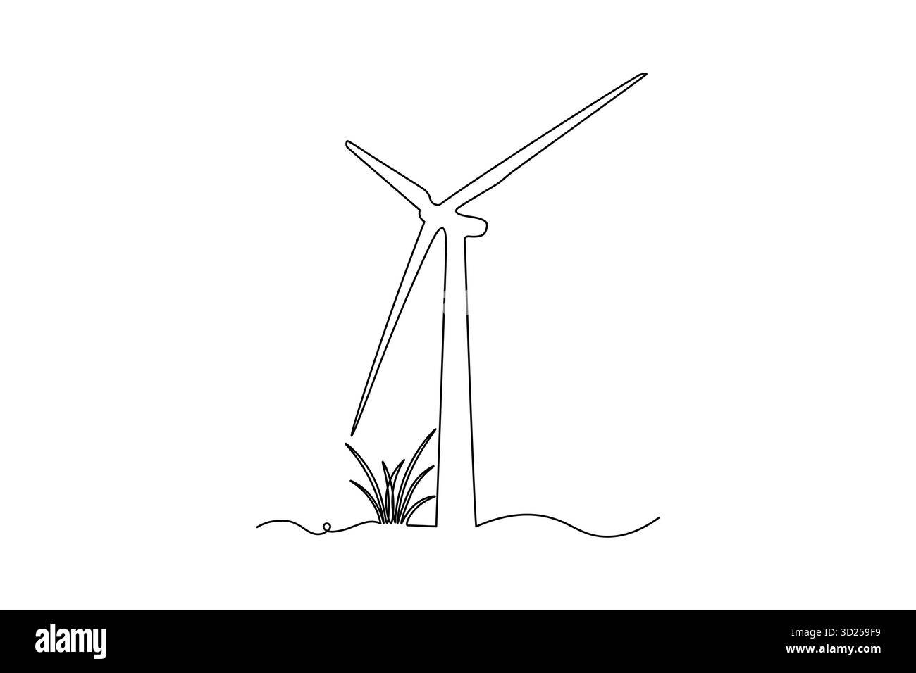 Icône d'éolienne dessin continu d'une ligne illustration vectorielle de style minimaliste Illustration de Vecteur