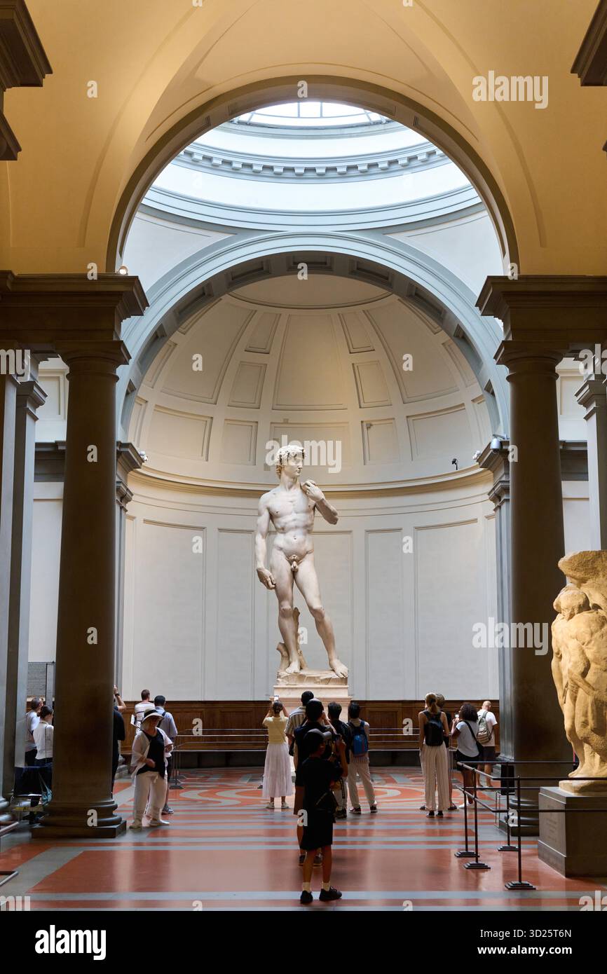 David, 1502-1504, marbre, Michelangelo Buonarroti, (Caprese 1475 - Roma 1564), Galerie de l’Académie, Galleria dell’Accademia, Florence, Florence, Florence, Florence, Toscane, Banque D'Images
