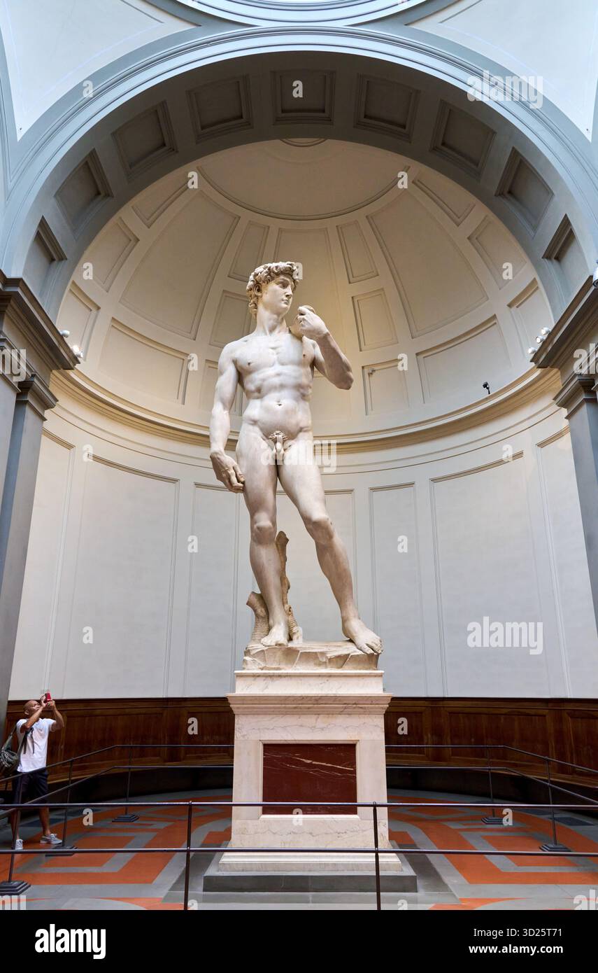 David, 1502-1504, marbre, Michelangelo Buonarroti (Caprese 1475 - Roma 1564), Galerie de l’Académie, Galleria dell’Accademia, Florence, Florence, Florence, Florence, Toscane, Banque D'Images
