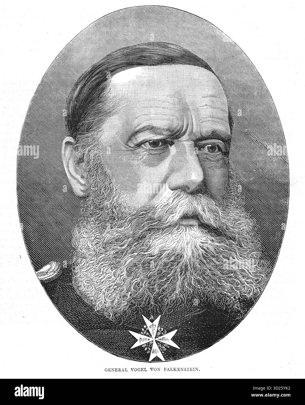 Eduard Vogel von Falckenstein, général prussien, gouverneur général des terres côtières allemandes, pendant la guerre franco-prussienne de 1870-71 Banque D'Images