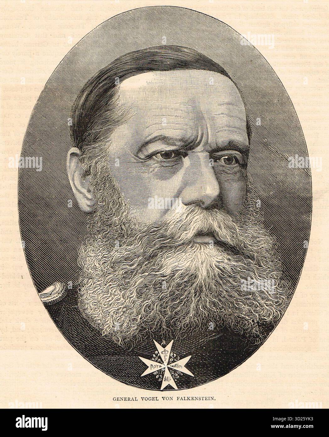 Eduard Vogel von Falckenstein, général prussien, gouverneur général des terres côtières allemandes, pendant la guerre franco-prussienne de 1870-71 Banque D'Images