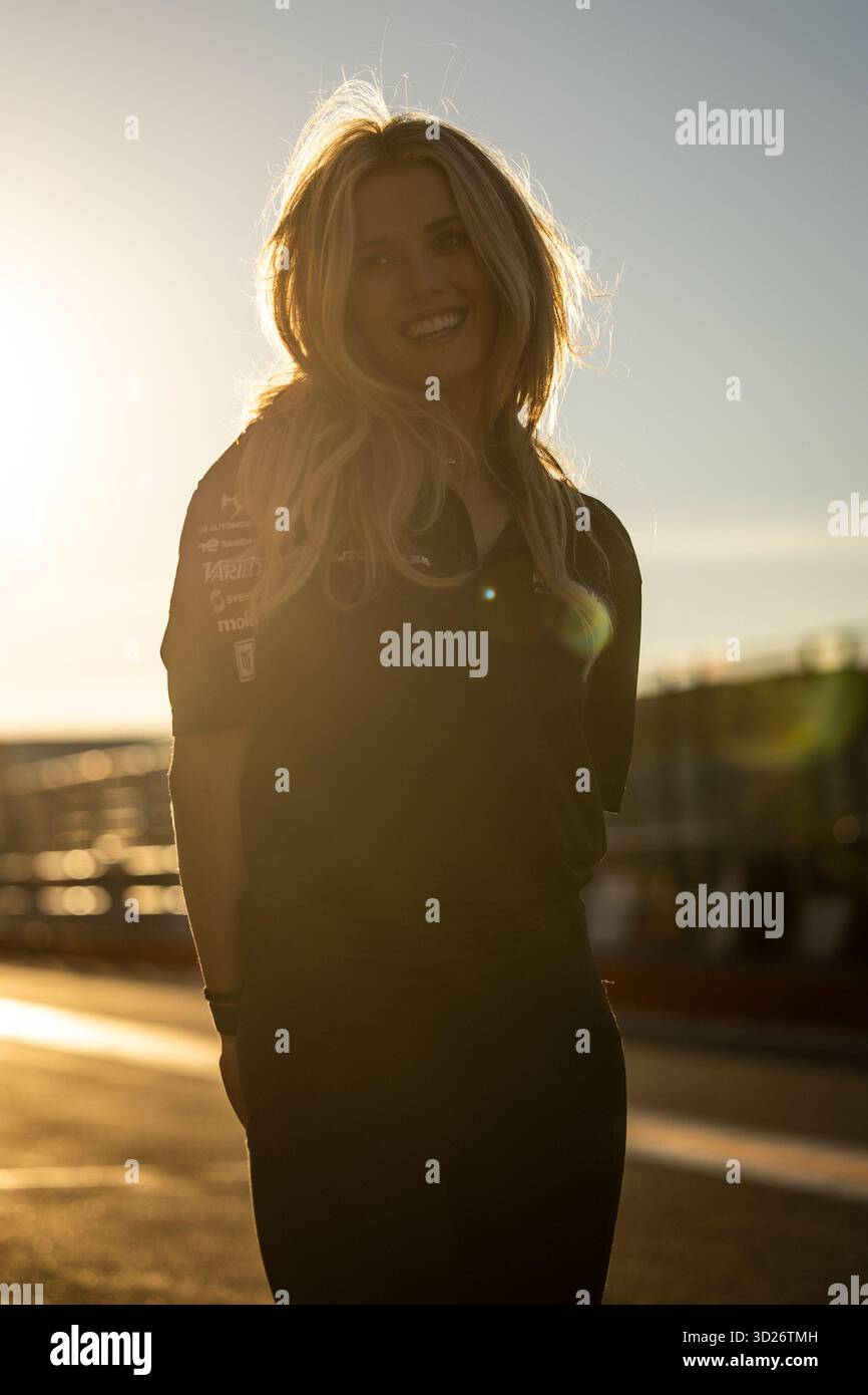 BRASSEUR Lindsay (usa), DS Penske, DS E-TENSE FE25, portrait lors des essais de pré-saison de Valence 2025 du Championnat du monde ABB FIA Formula E 2025-26, sur le circuit Ricardo Tormo du 27 au 31 octobre 2025 à Cheste, Espagne - photo Julien Delfosse / DPPI Banque D'Images