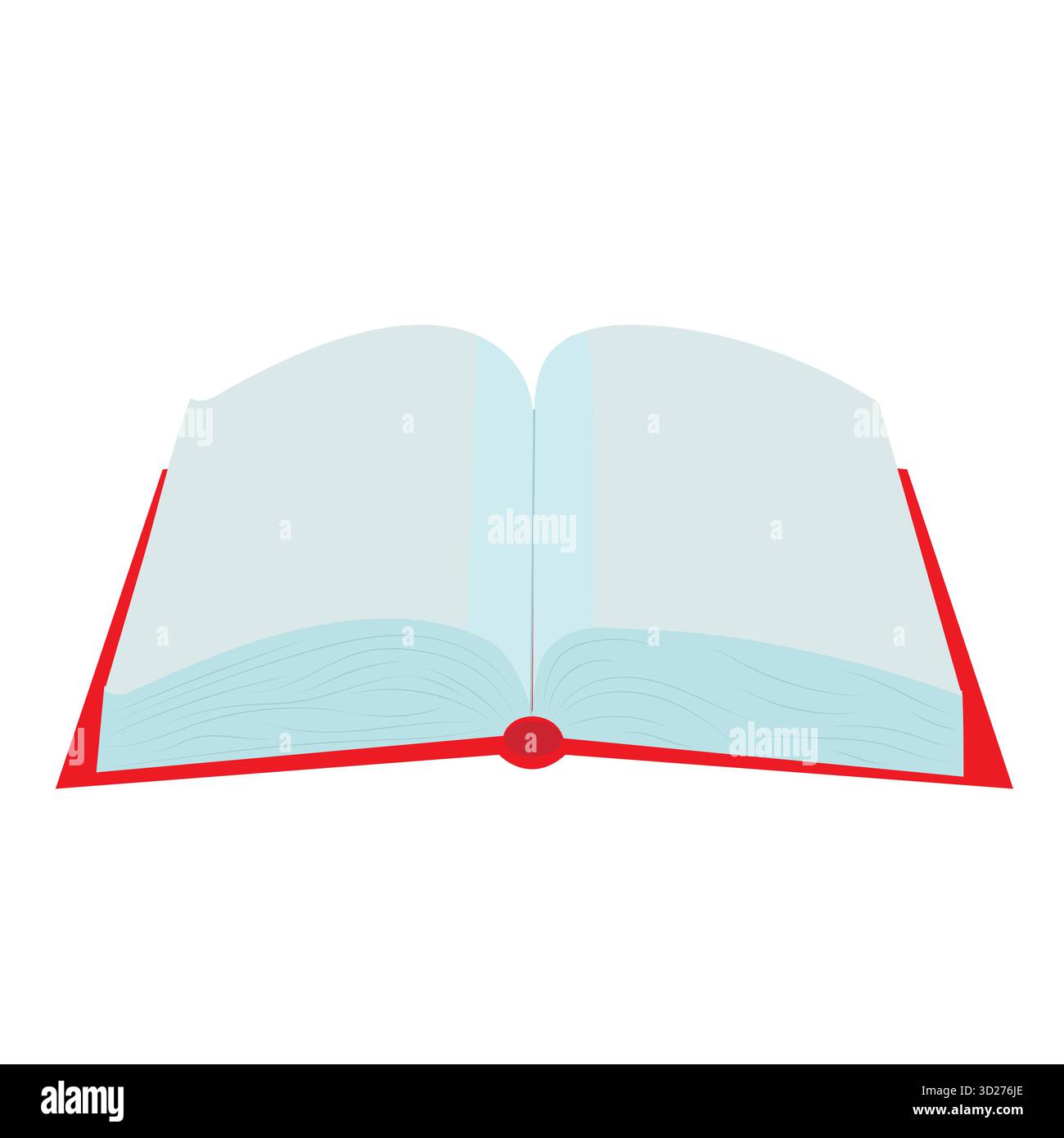 Un livre ouvert avec une couverture rouge vif. Illustration vectorielle isolée sur un fond blanc. Illustration de Vecteur