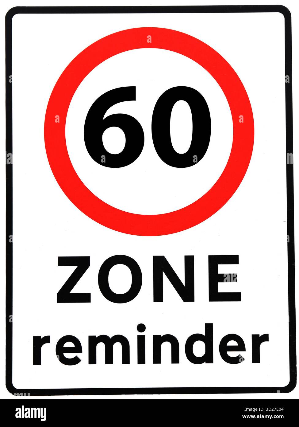 Un concept d'anniversaire fait comme un panneau routier illustrant quelqu'un atteignant son 60e anniversaire Banque D'Images