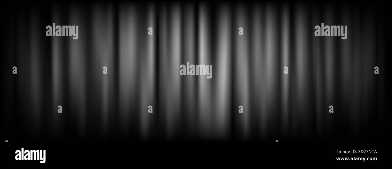 Fond de rideau de velours noir. Rideaux fermés toile de fond pour scène de théâtre, cinéma, écran de cinéma muet. Noir Horror drapé papier peint pour prix, spectacle, performance. Vecteur vieux concept de scène Hollywood Illustration de Vecteur