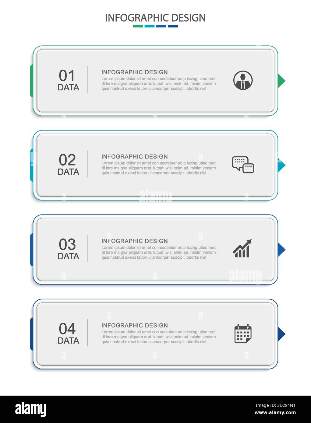 Business 4 conception de modèle de chronologie de données infographiques. Illustration de Vecteur