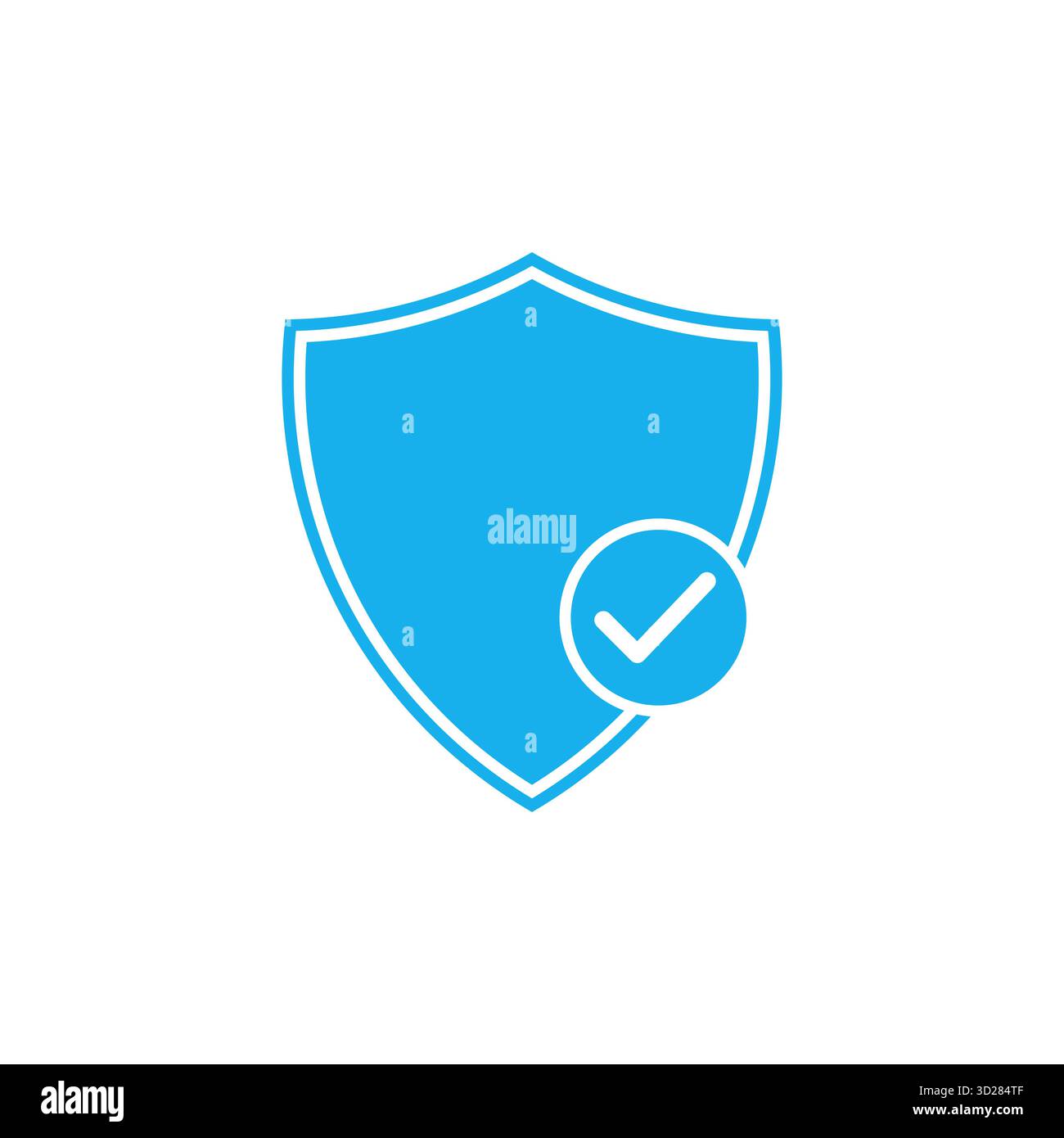 Bouclier bleu avec symbole de coche représentant le concept de protection et de vérification d'approbation de sécurité idéal pour l'authentification de confidentialité numérique sûre Illustration de Vecteur