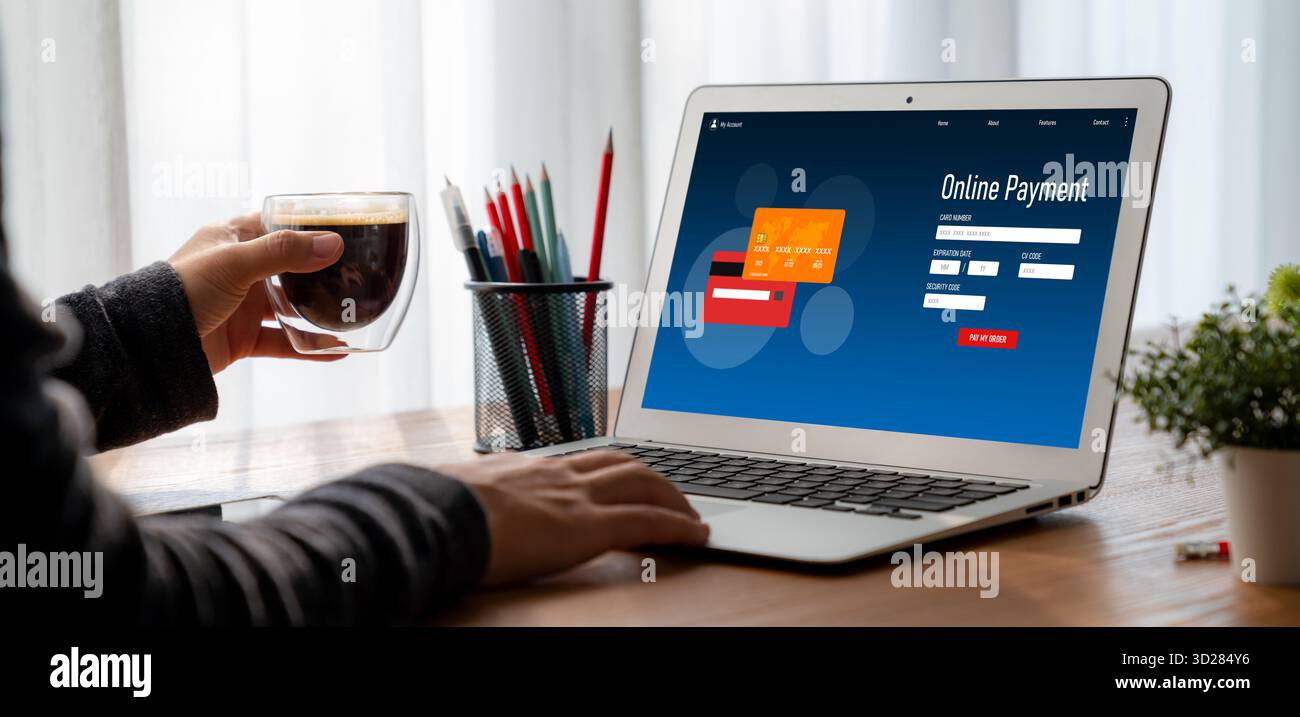 Plate-forme de paiement en ligne pour le transfert d'argent modish sur Internet netowrk Banque D'Images