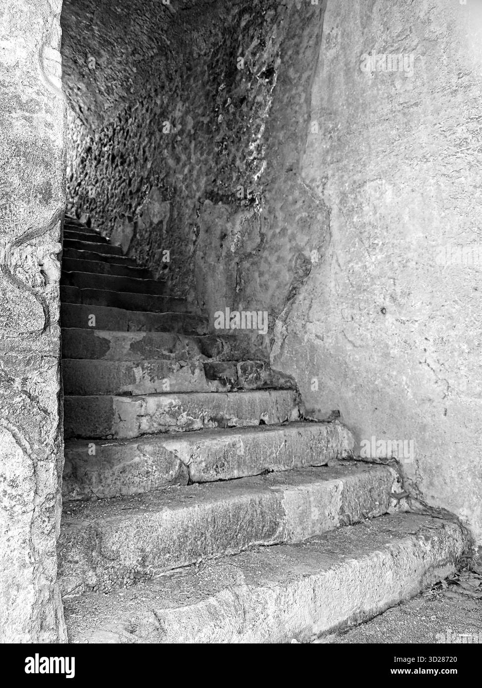 Ancien passage d'escalier romain de Pompéi Banque D'Images