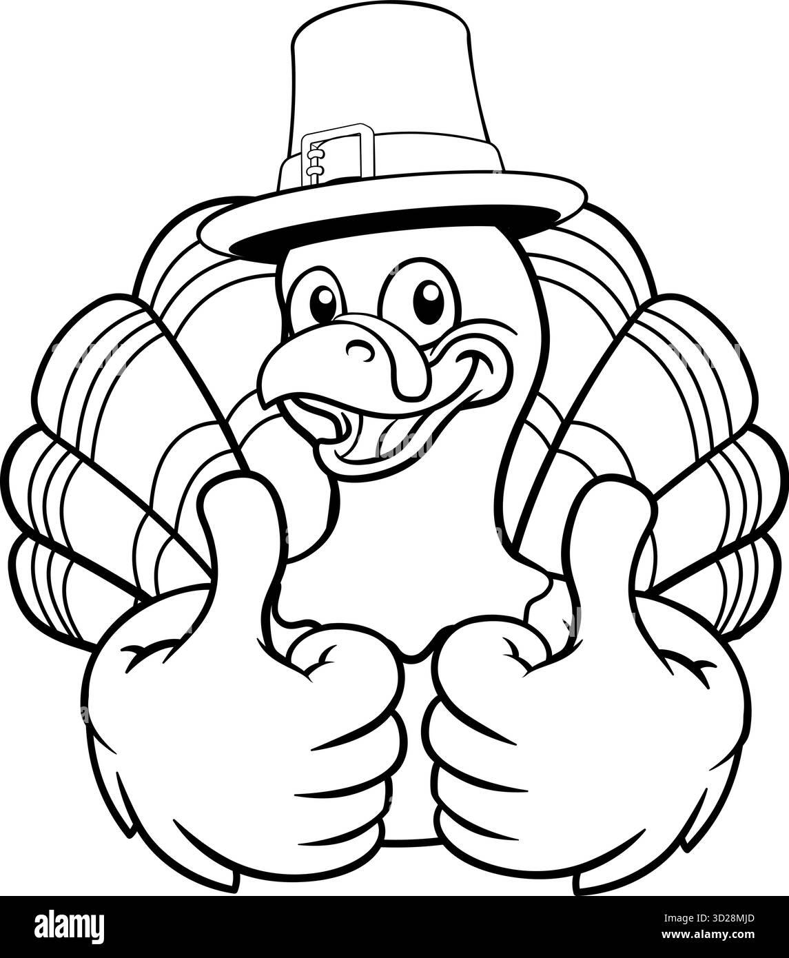 Turquie Thanksgiving Cartoon Bird Christmas Mascot Illustration de Vecteur