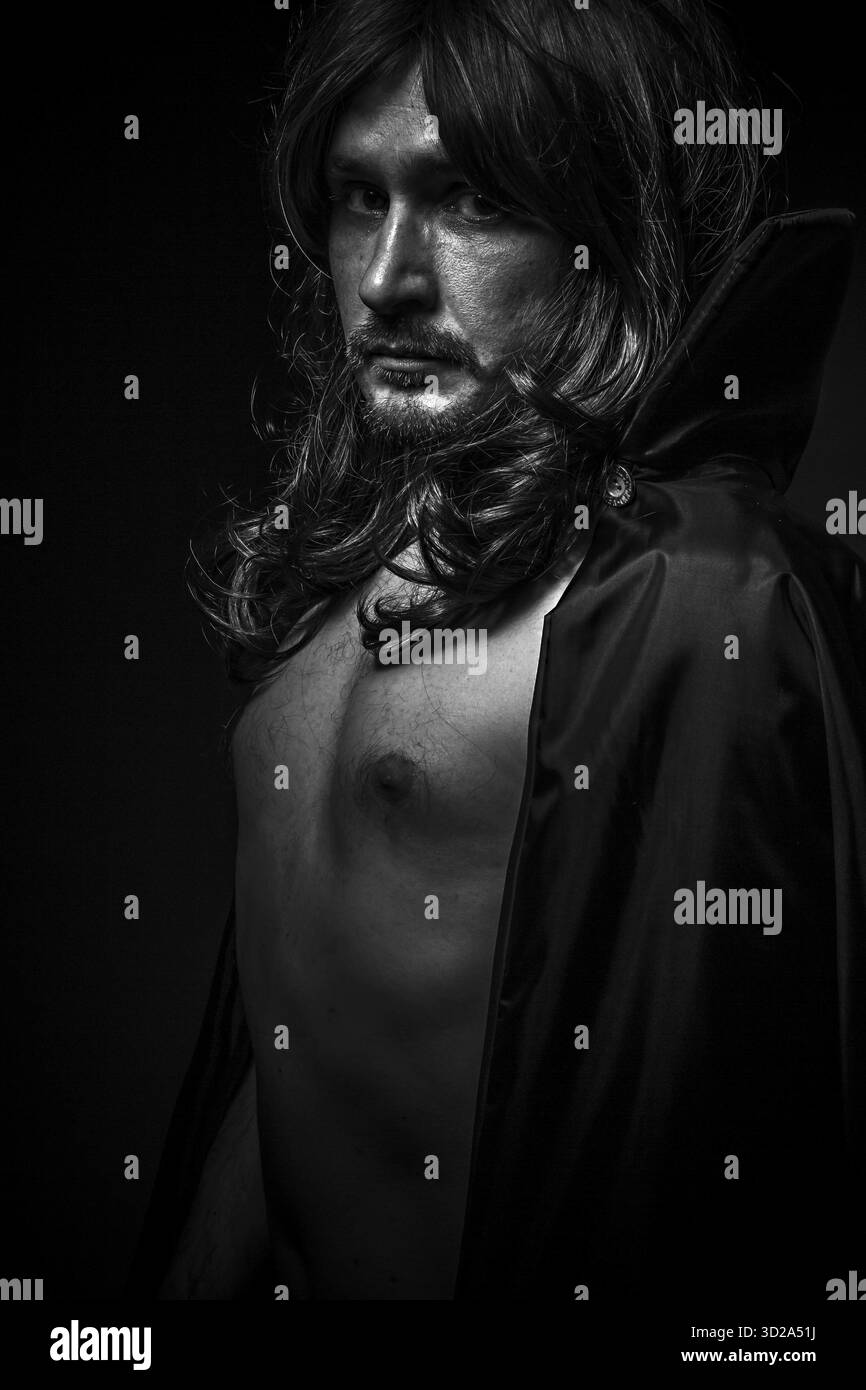 Vampire, modèle masculin, mal, aveugle, ange déchu de la mort Banque D'Images