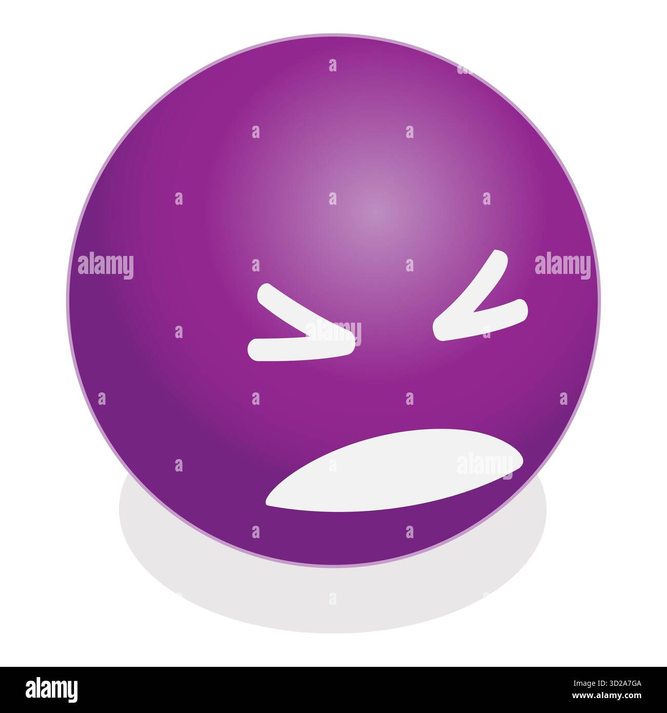 Illustration plate isométrique 3D des émotions de base, expressions faciales. Point 5 Banque D'Images