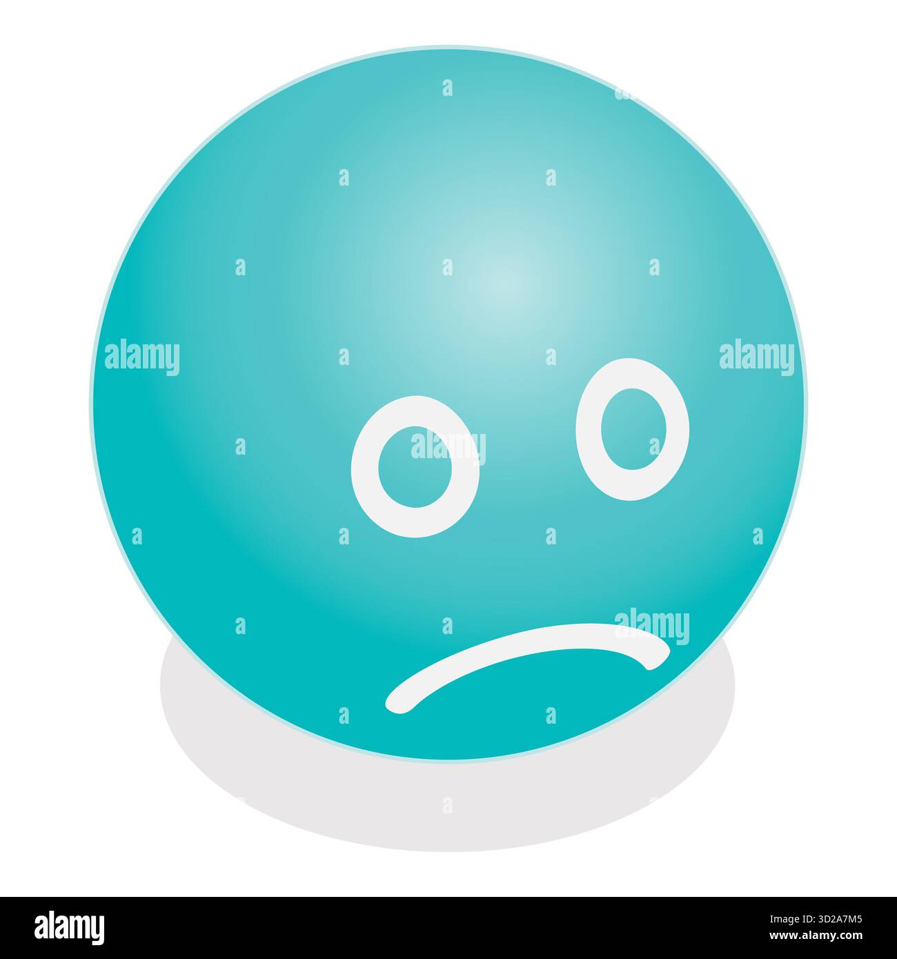 Illustration plate isométrique 3D des émotions de base, expressions faciales. Point 8 Banque D'Images