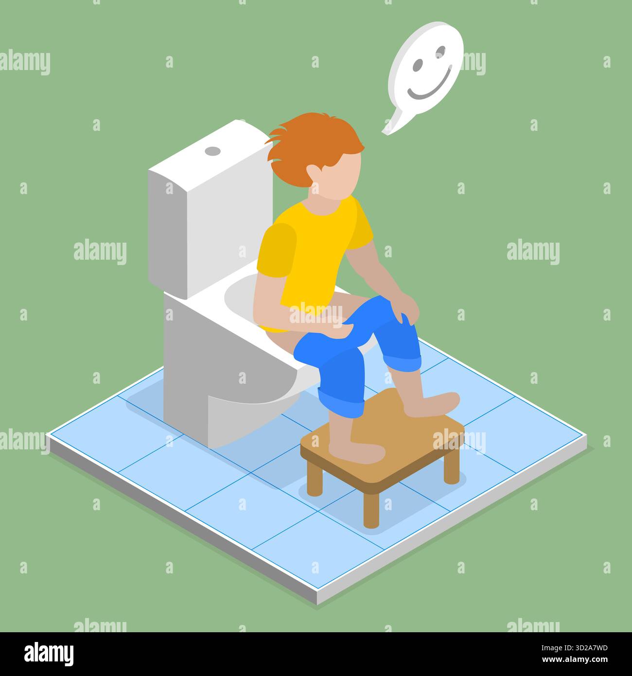 Illustration conceptuelle plate isométrique 3D de la formation des enfants pour utiliser les toilettes , routine du matin pour l'enfant illustration conceptuelle plate isométrique 3D de la formation des enfants pour utiliser les toilettes , routine du matin pour l'enfant Banque D'Images