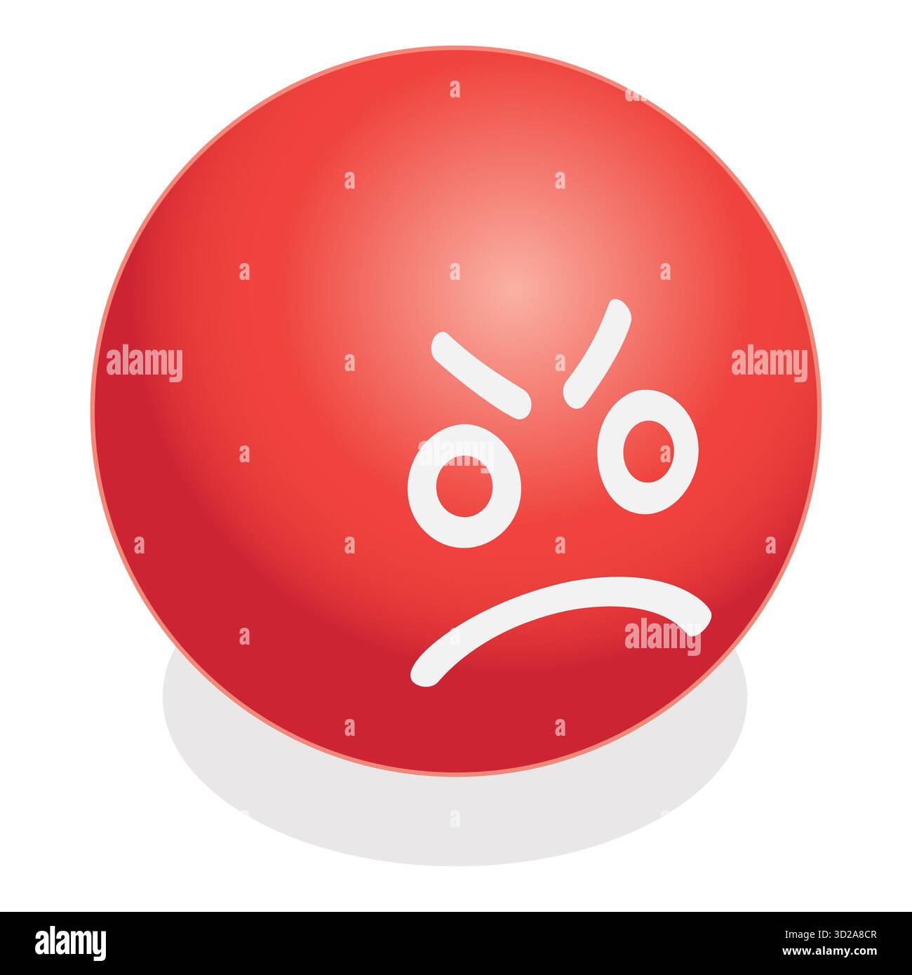 Illustration plate isométrique 3D des émotions de base, expressions faciales. Point 7 Banque D'Images