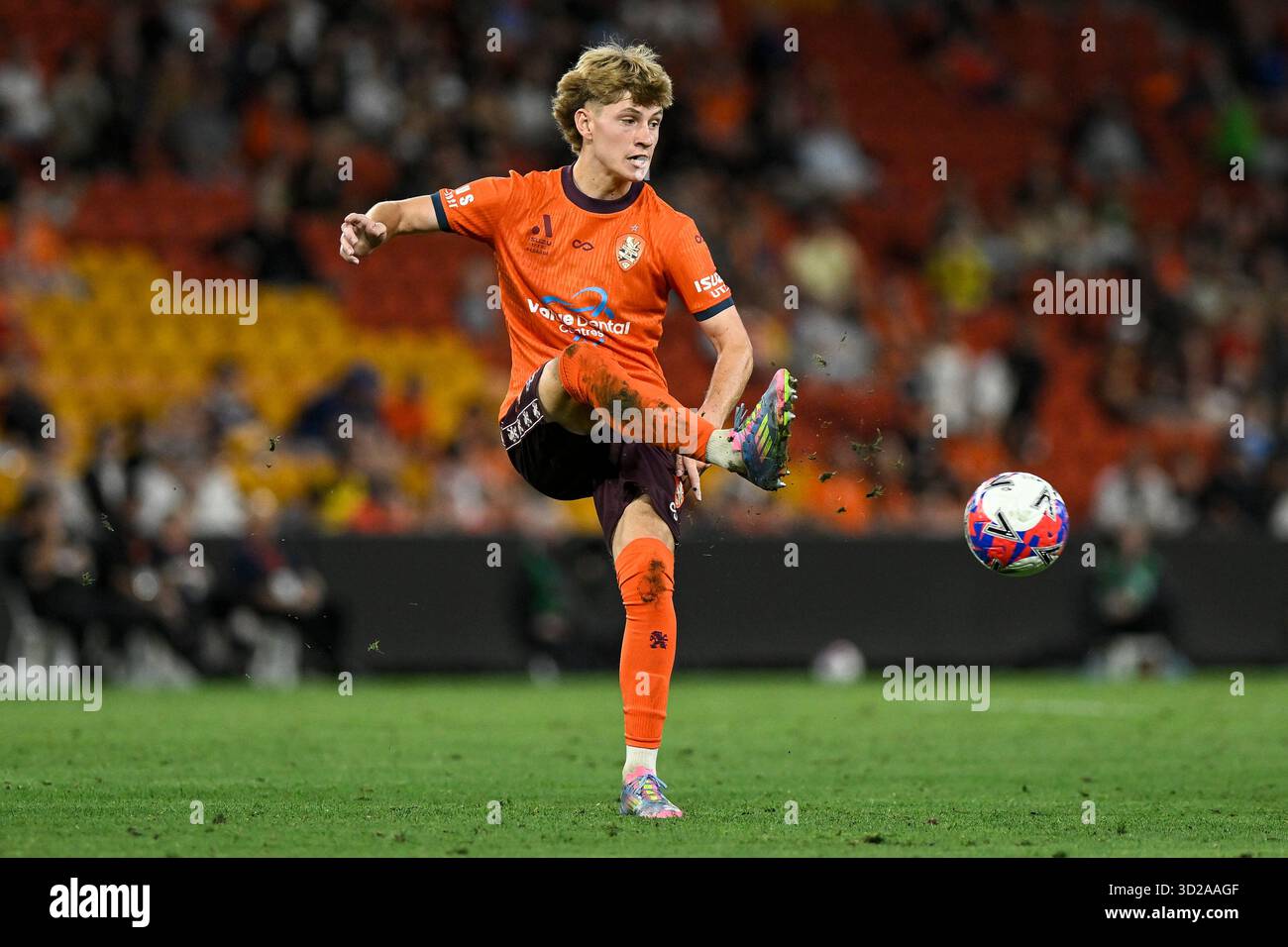 31 octobre 2025 ; Suncorp Stadium, Brisbane, Queensland, Australie : a League Football, Brisbane Roar contre Melbourne City ; Quinn MacNicol de Brisbane Roar Banque D'Images