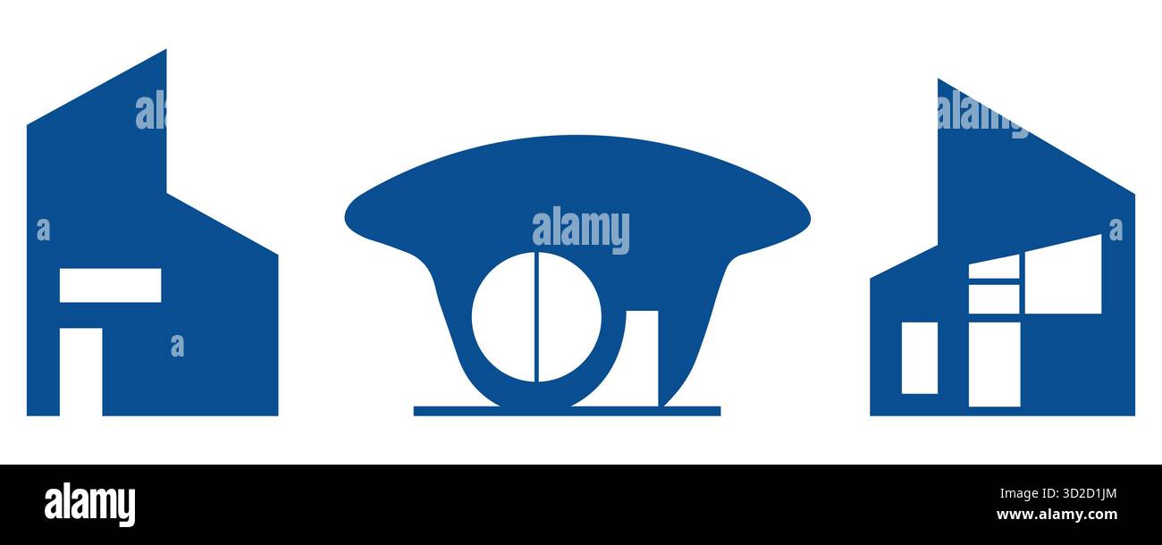 Maison, bâtiment, immobilier, conception d'icône de vecteur de propriété Illustration de Vecteur